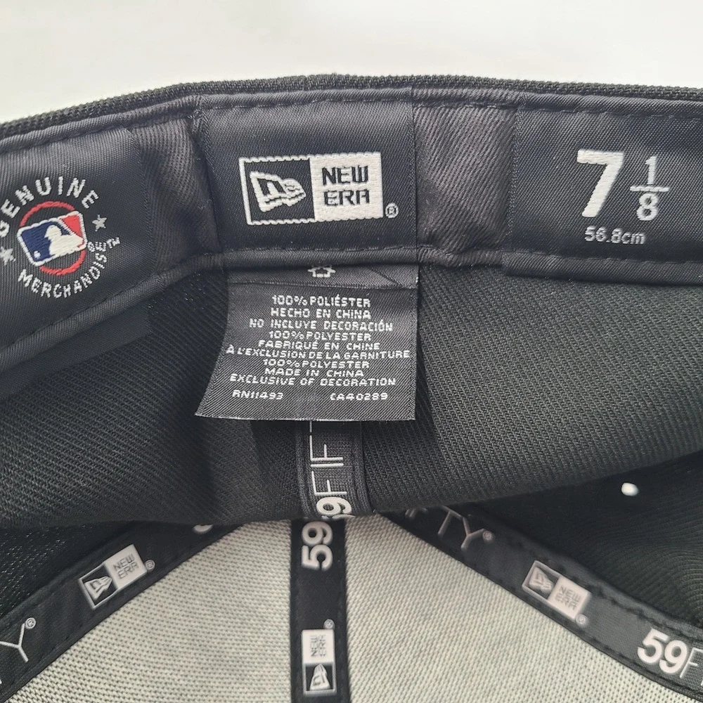 Colorado Rockies Hat Fitted 7 1/8 New Era 59Fifty Black 25th Anniversary Patch‎